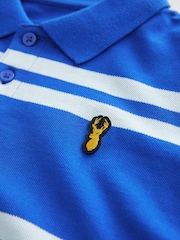 Blue/White Stripe Short Sleeve Polo Shirt (3-16yrs) - Image 3 of 4