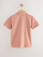 Rust Brown Textured Short Sleeve Quarter Zip Polo Shirt (3-16yrs) - Image 2 of 4