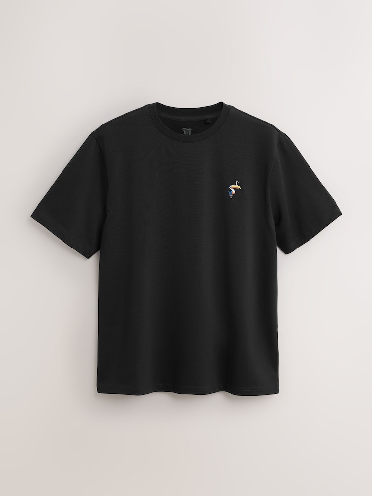 Black License Guinness Plain Embroidered T-Shirt - Image 1 of 3 Black License Guinness Plain Embroidered T-Shirt - Image 1 of 3