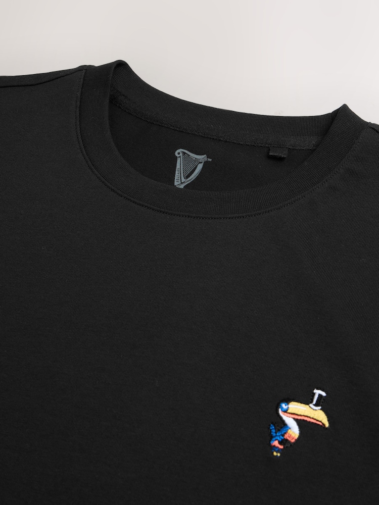 Black License Guinness Plain Embroidered T-Shirt - Image 3 of 3 Black License Guinness Plain Embroidered T-Shirt - Image 3 of 3