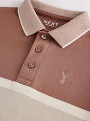 rumenorjava; poltna/Ecru - z izrazitim barvnim vzorcem črtast; progast kratek rokav; s kratkimi rokavi 100% Cotton polo majice (3-16yrs) - Slika 3 iz 4
