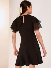 Lipsy Black Layered Flutter Sleeve Dress (5-16yrs) - Image 4 of 4
