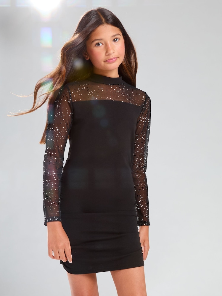 Lipsy, glitzerndes Netzkleid für Teenager mit Rüschen (10–16 J.) - Bild 1 von 4 Lipsy, glitzerndes Netzkleid für Teenager mit Rüschen (10–16 J.) - Bild 1 von 4