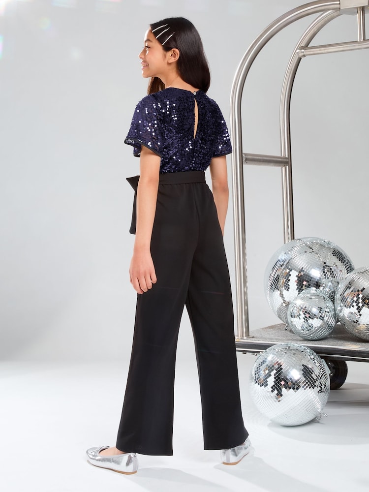 Lipsy pailletten 2-in-1 feest-jumpsuit (5 - 16 jr) - Image 4 of 4