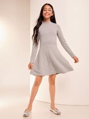 Lipsy Grey Pearl Detail Knit Dress (5-16yrs) - Image 3 of 4