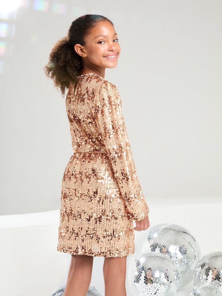 Vestido de fiesta con lentejuelas y manga larga de Lipsy (5-16años) - Imagen 4 de 4 Vestido de fiesta con lentejuelas y manga larga de Lipsy (5-16años) - Imagen 4 de 4