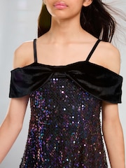 فستان حفلات 2 في 1 بفيونكة ومزيّن بترتر من Lipsy (5-16 سنة) - Image 2 of 4