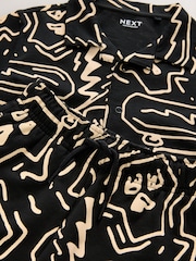Black/White 100% Cotton Printed Jersey Shirt And Shorts Set (3-16yrs) - Image 10 of 10