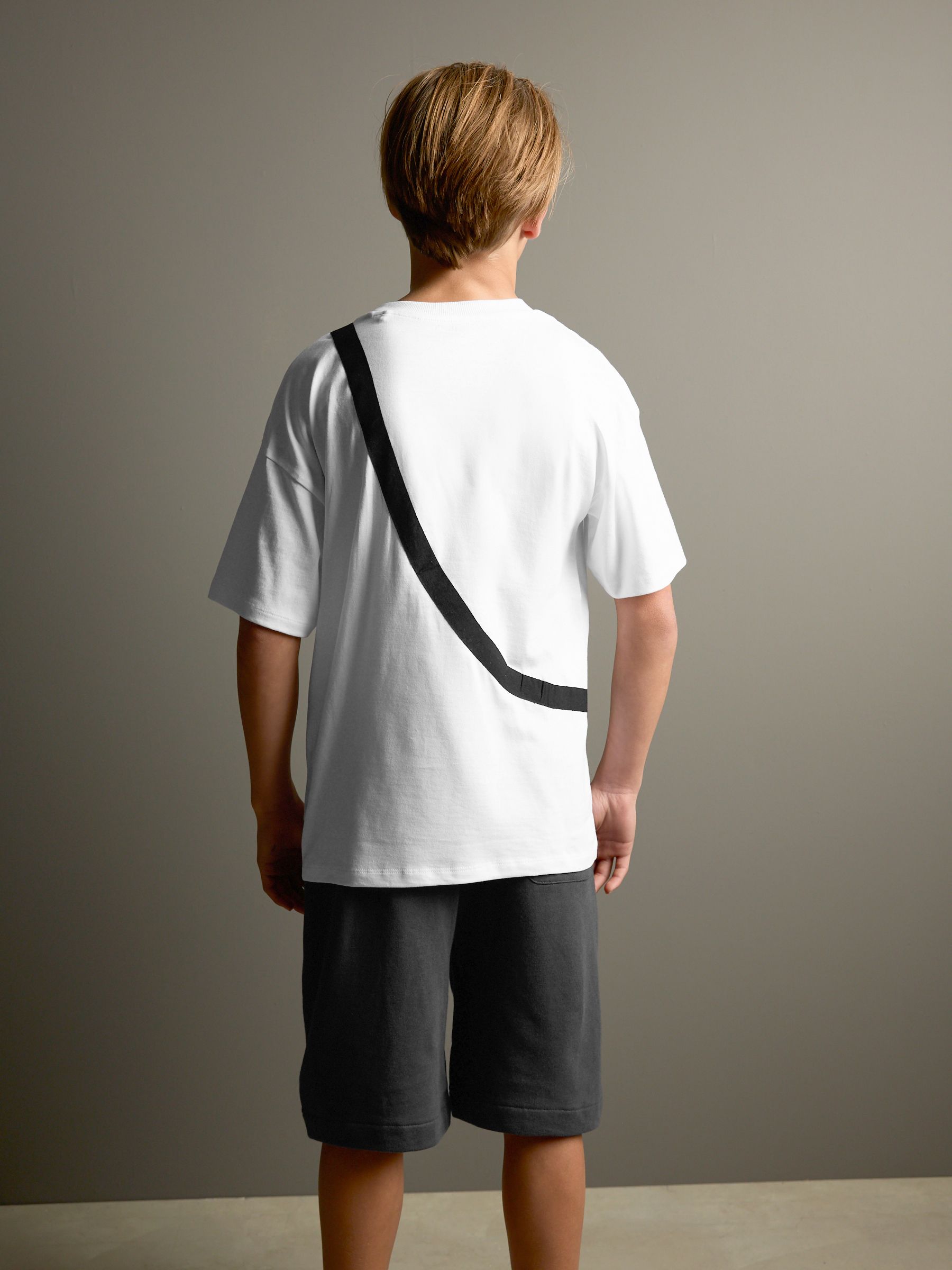 Buy White/Charcoal Subscribe Short Sleeve Bag T-Shirt and Shorts