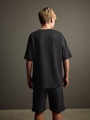 Black Subscribe Short Sleeve T-Shirt and Shorts Set (3-16yrs) - Image 2 of 9