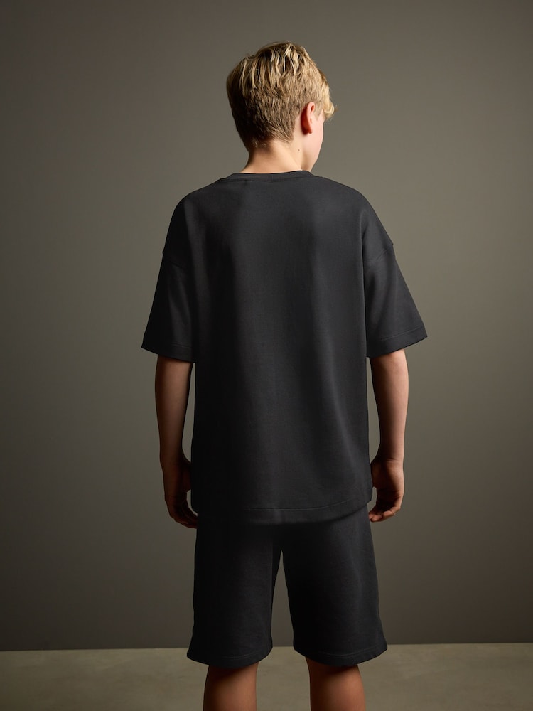 Black Subscribe Short Sleeve T-Shirt and Shorts Set (3-16yrs) - Image 2 of 9