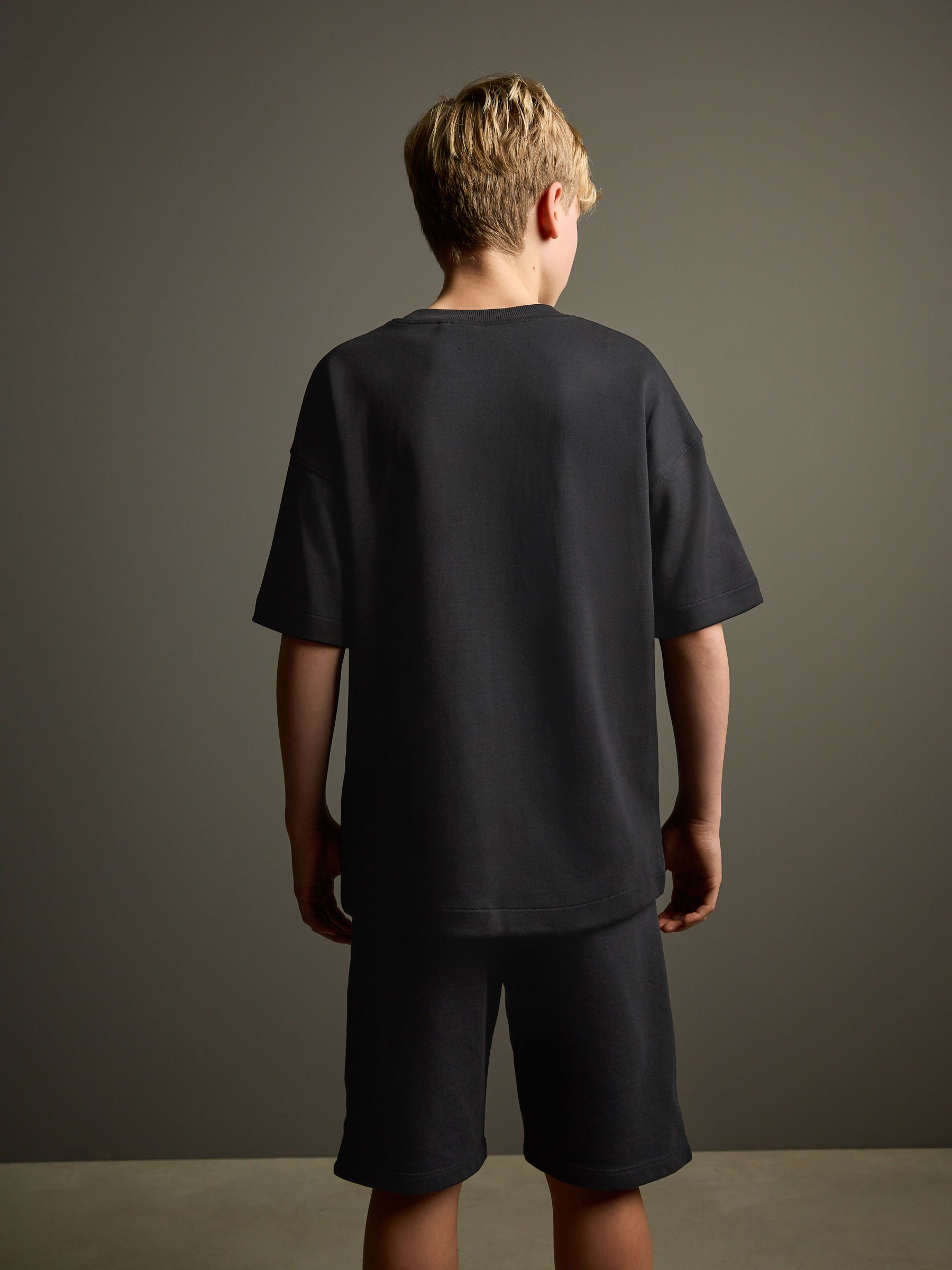 NEXT Ragazzo Completo Sportivo: T-shirt E Pantaloncini Nero - Taglia 12 Anni