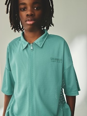 Green/Navy Short Sleeve Sports Shirt and Shorts Set (3-16yrs) - Image 7 of 13