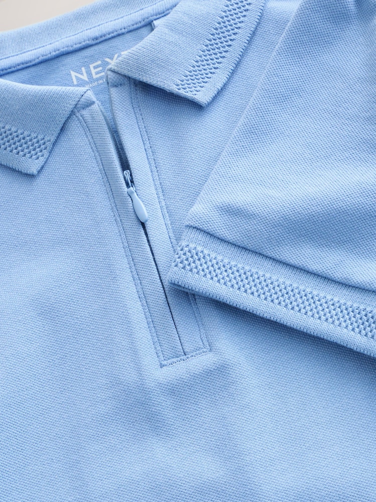 Blue Zip Neck Polo Shirt And Shorts Set (3-16yrs) - Image 5 of 7