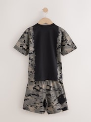 Black Tie Dye Relaxed Fit Short Sleeve T-Shirt and Shorts Set (3-16yrs) - Image 2 of 5