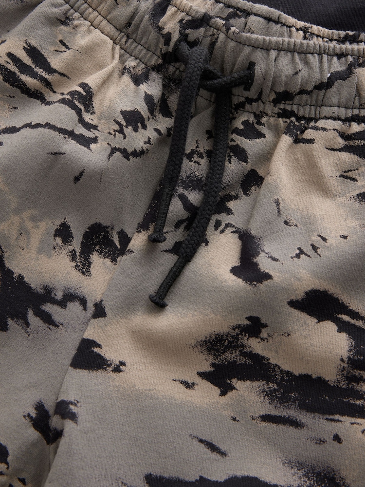 Black Tie Dye Relaxed Fit Short Sleeve T-Shirt and Shorts Set (3-16yrs) - Image 4 of 5