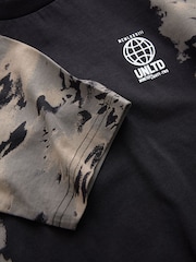 Black Tie Dye Relaxed Fit Short Sleeve T-Shirt and Shorts Set (3-16yrs) - Image 5 of 5
