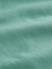 Teal Blue Raw Hem Detail Washed 100% Cotton Jersey Shorts - Image 7 of 7