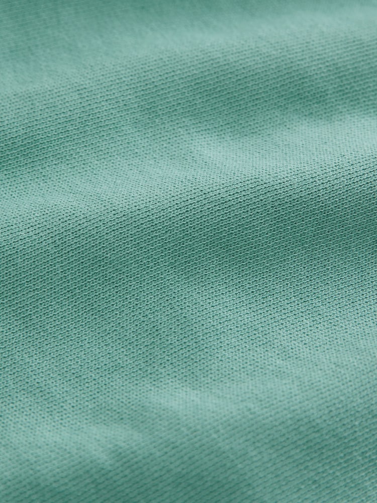 Teal Blue Raw Hem Detail Washed 100% Cotton Jersey Shorts - Image 7 of 7