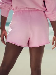 Fluro Rose - Short en jersey 100% coton délavé à ourlet brut - Image 4 de 8