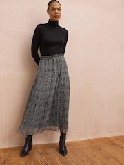 Black & White Printed Midi Skirt - Image 1 of 6