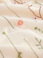 Ecru Embroidered Mesh Tulle Boho Maxi Skirt - Image 7 of 8