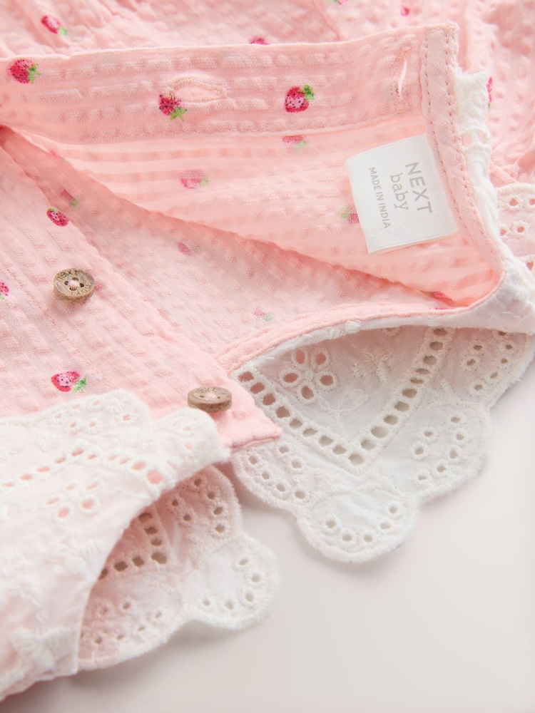 Pink Strawberry Print Baby Bloomer Romper (0mths-3yrs) - Image 10 of 10