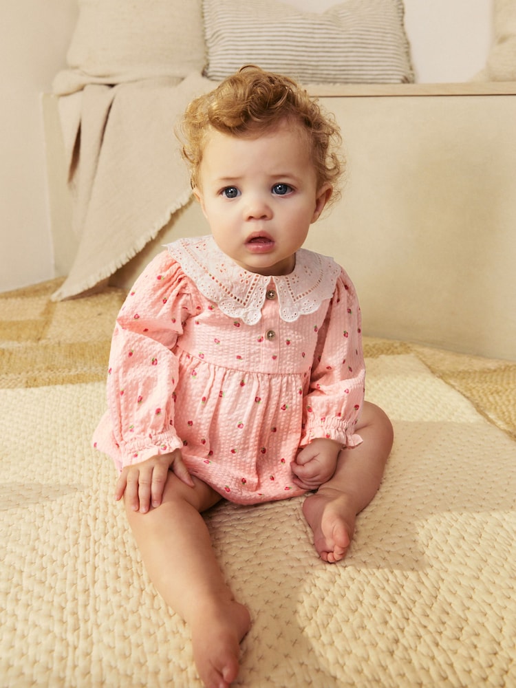Pink Strawberry Print Baby Bloomer Romper (0mths-3yrs) - Image 2 of 10