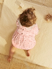 Pink Strawberry Print Baby Bloomer Romper (0mths-3yrs) - Image 3 of 10
