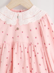 Pink Strawberry Print Baby Bloomer Romper (0mths-3yrs) - Image 7 of 10