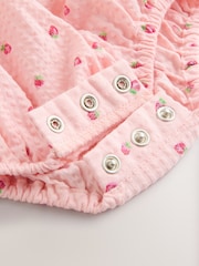 Pink Strawberry Print Baby Bloomer Romper (0mths-3yrs) - Image 8 of 10