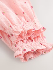 Pink Strawberry Print Baby Bloomer Romper (0mths-3yrs) - Image 9 of 10