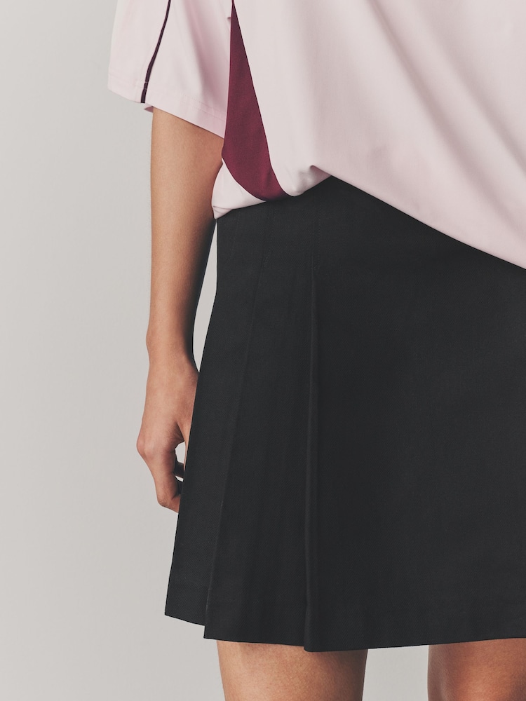 Black Pleated Kilt Mini 100% Cotton Skirt - Image 4 of 7