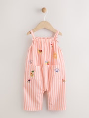 Оранжевый/белый в полоску - Baby 100% Cotton Woven Dungarees (0mths-3yrs) - Image 7 of 12