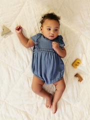 Jena bleu - Barboteuse bébé à épaules volantées (0mois à2ans) - Image 2 de 9