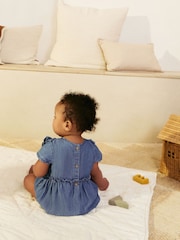 Jena bleu - Barboteuse bébé à épaules volantées (0mois à2ans) - Image 4 de 9