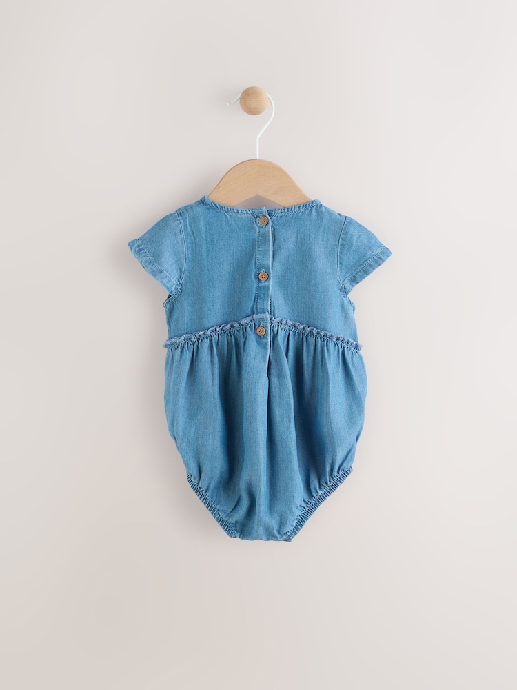 Jena bleu - Barboteuse bébé à épaules volantées (0mois à2ans) - Image 6 of 9