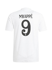adidas White Real Madrid Home Authentic Shirt 2024-25 with Mbappé 9 Printing - Image 3 of 3