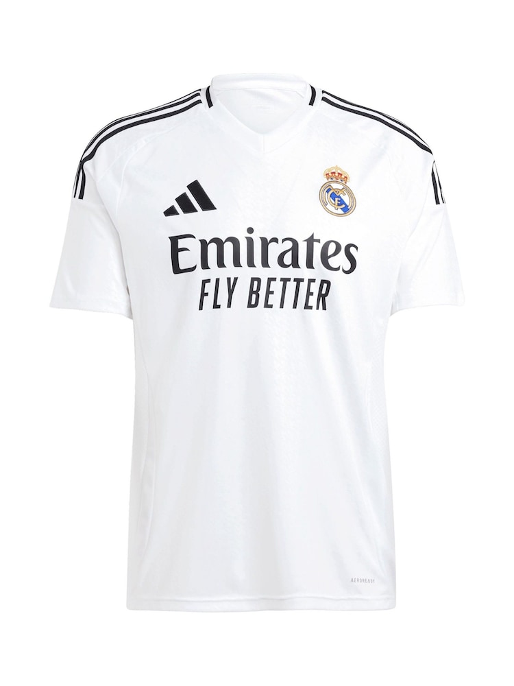 adidas Pearl White Real Madrid Home Shirt 2024-25 with Mbappé 9 Printing - Image 1 of 3