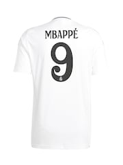 adidas Pearl White Real Madrid Home Shirt 2024-25 with Mbappé 9 Printing - Image 2 of 3