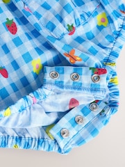 Blue Baby Broderie Romper (0mths-3yrs) - Image 10 of 11