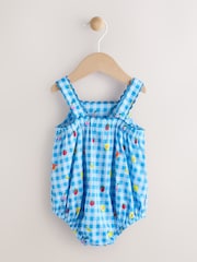 Blue Baby Broderie Romper (0mths-3yrs) - Image 6 of 11