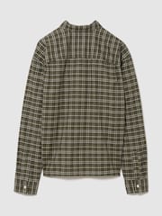 Gap Green Check Relaxed Boxy Straight-Hem Oxford Shirt - Image 2 of 2
