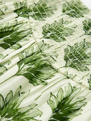 Leaf Print 100% Cotton Bubble Hem Mini Skirt - Image 3 of 4