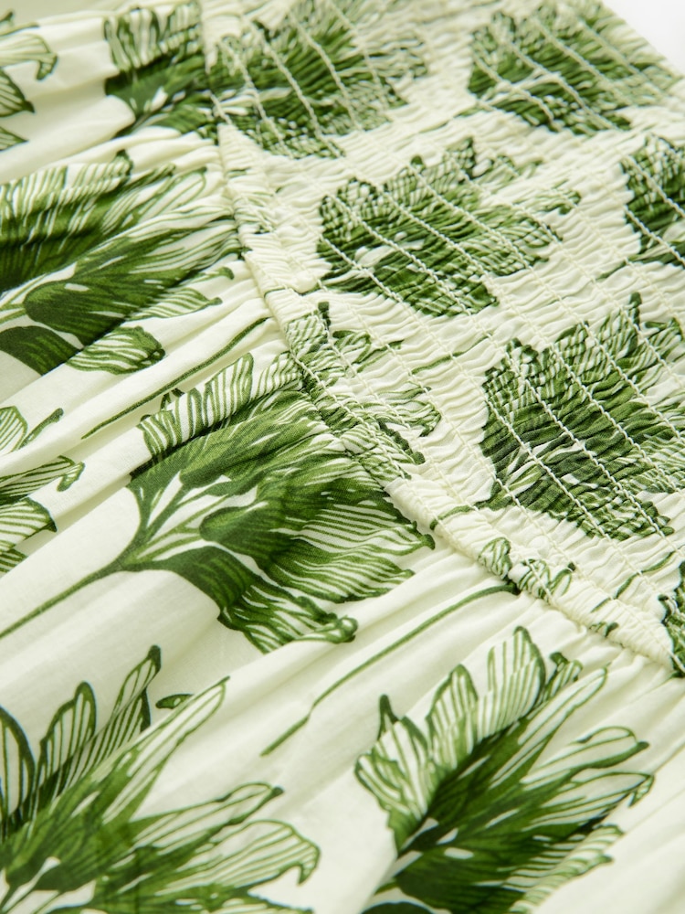 Blattmuster - Minirock mit Ballonsaum aus 100 % Baumwolle - Bild 7 von 7