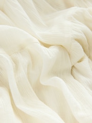 White 100% Cotton Boho Tiered Midi Skirt - Image 8 of 9