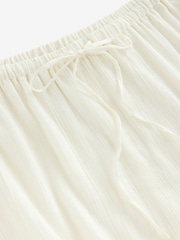 White 100% Cotton Boho Tiered Midi Skirt - Image 9 of 9