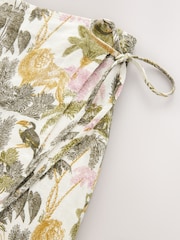 Ecru Jungle Print Linen Rich Wrap Mini Skirt - Image 6 of 7