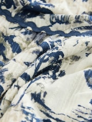 Blue/Cream 100% Cotton Tiered Maxi Skirt - Image 6 of 7