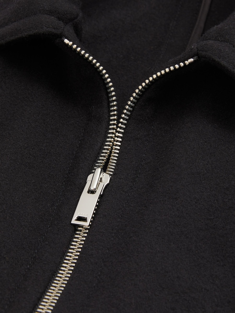 Reiss Black Ada Atelier Virgin Wool-Blend Belted Coat - Image 5 of 5